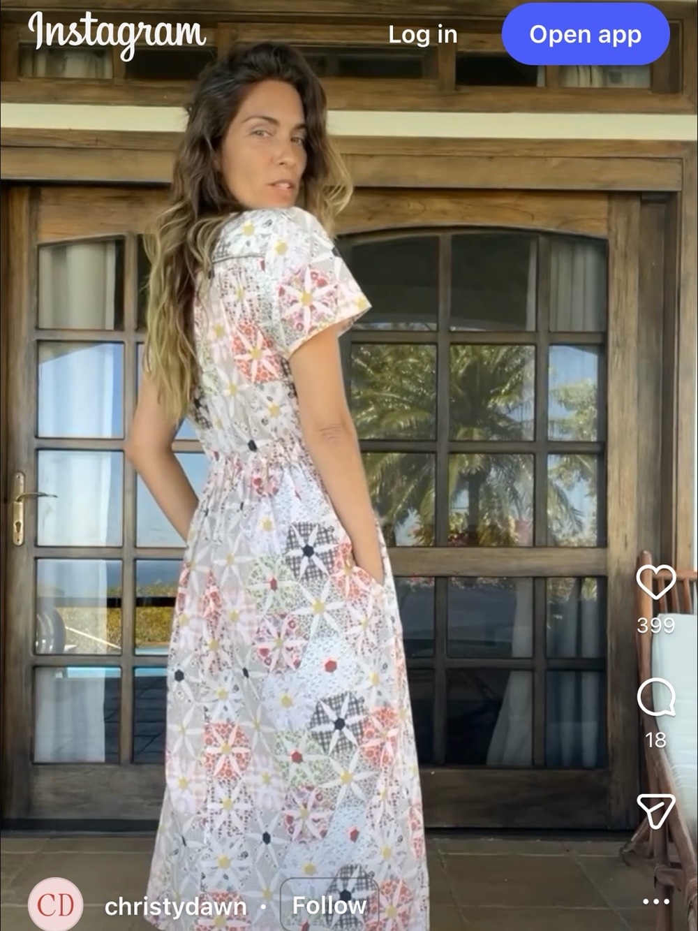 Like New- Christy Dawn Daisy Patchwork Dawn Dress- Size M